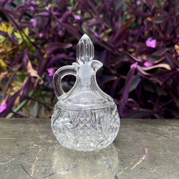 VTG Small Crystal Glass Cruet w/ Stopper - Picture 6 of 9